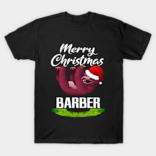 Merry Christmas  Barber  Funny Gift Pajama Christmas T-Shirt